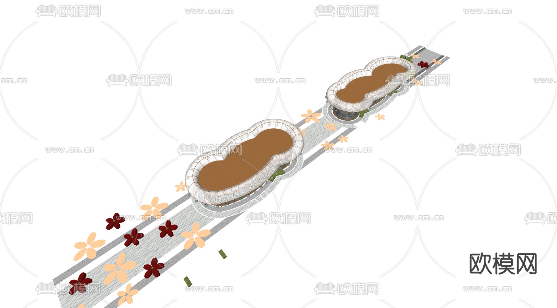 现代曲线商铺su模型
