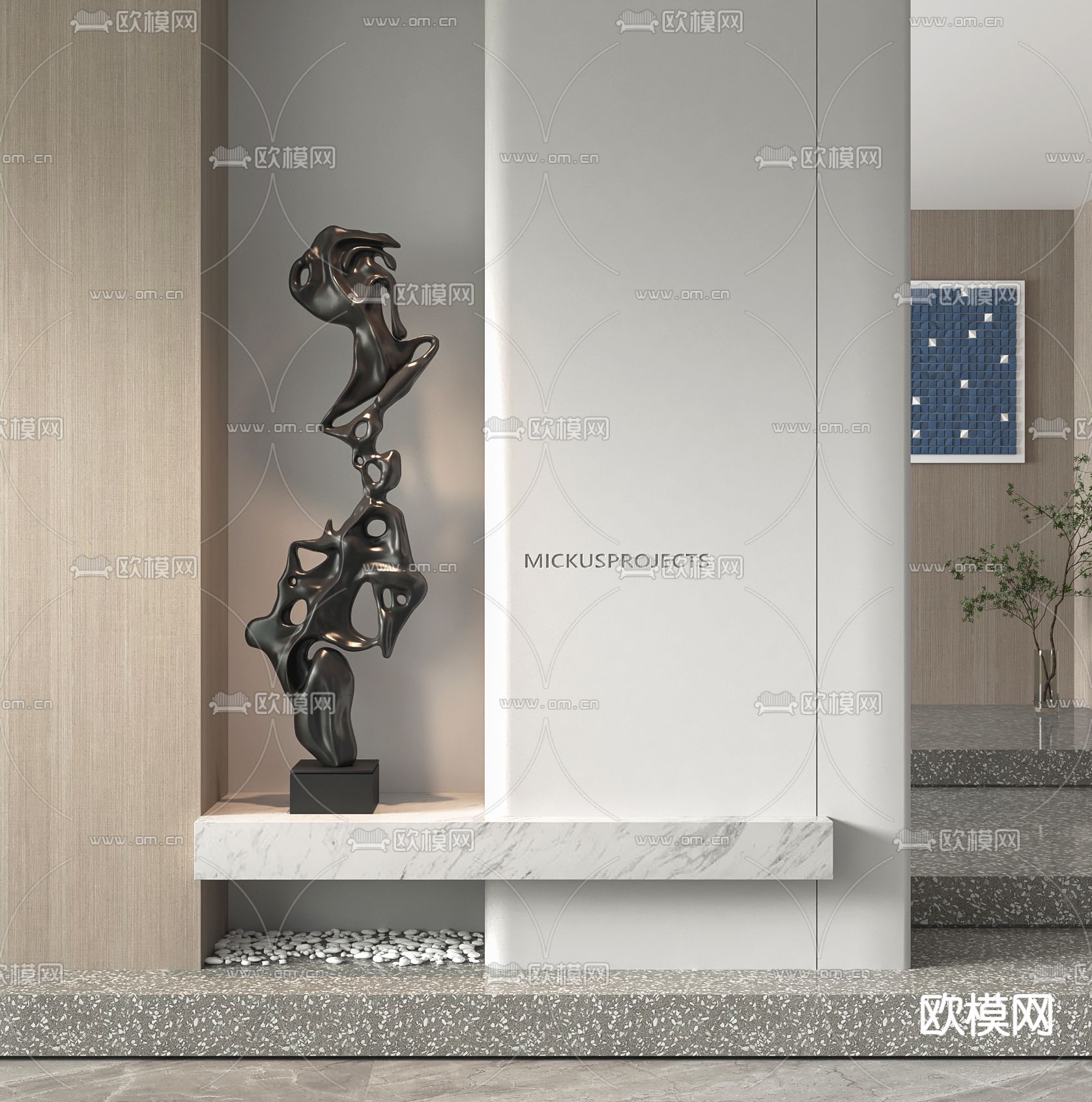 抽象雕塑 艺术摆件3d模型下载