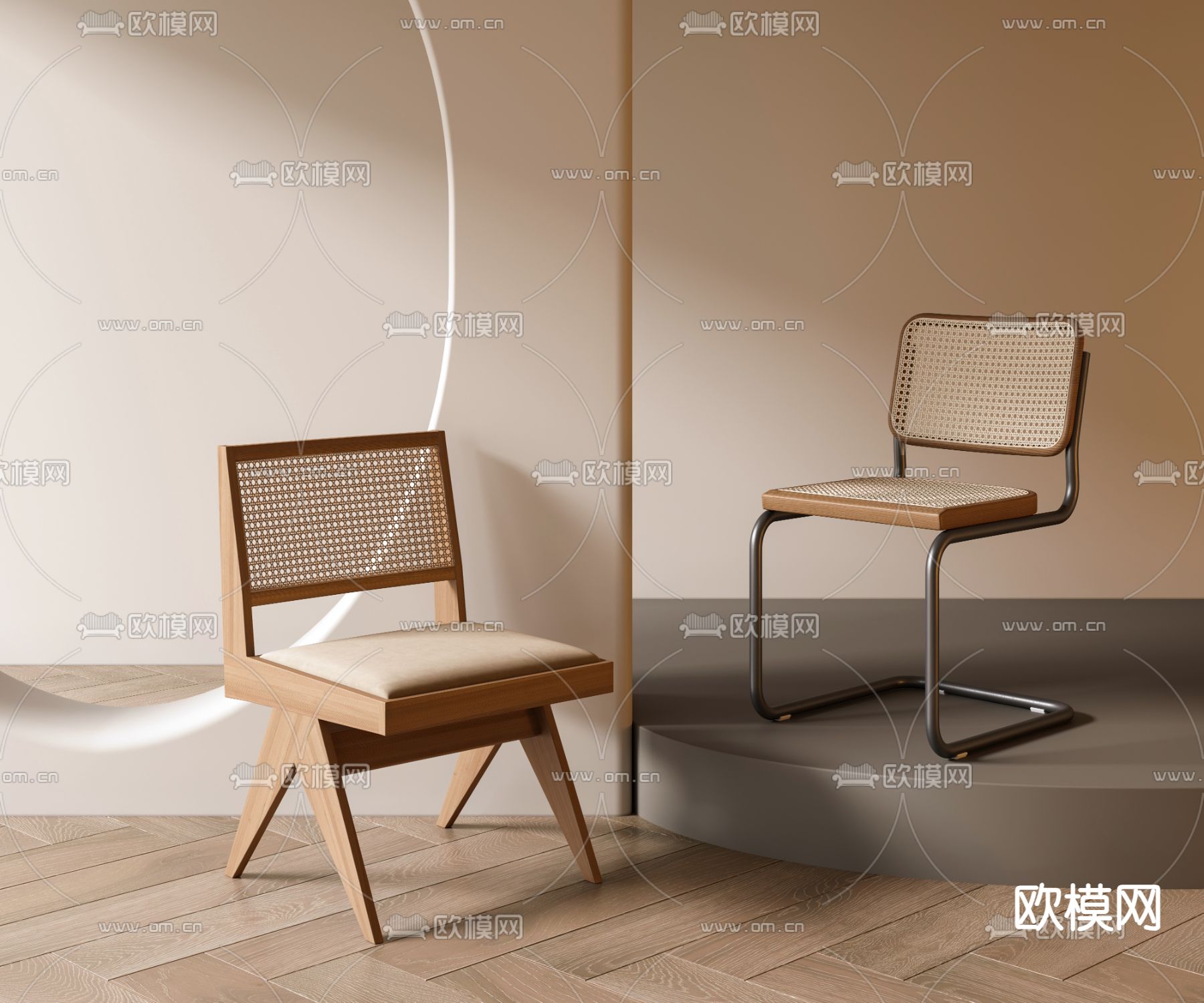 侘寂椅子 餐椅3d模型下载