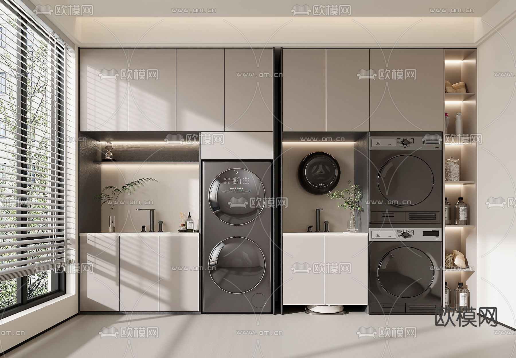 现代洗衣柜 阳台柜3d模型下载