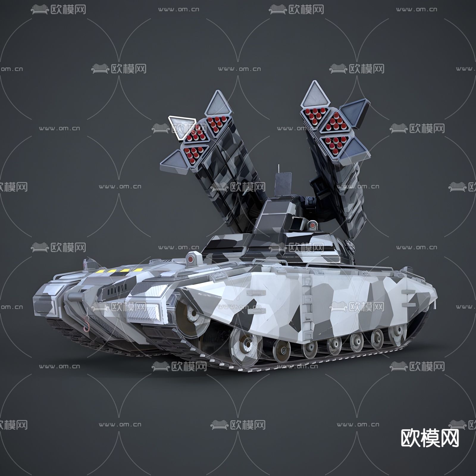 迷彩坦克 潮玩 玩具 手办3d模型下载（渲染图1）