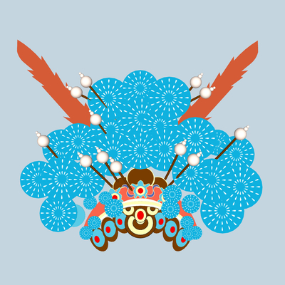 国潮脸谱su模型