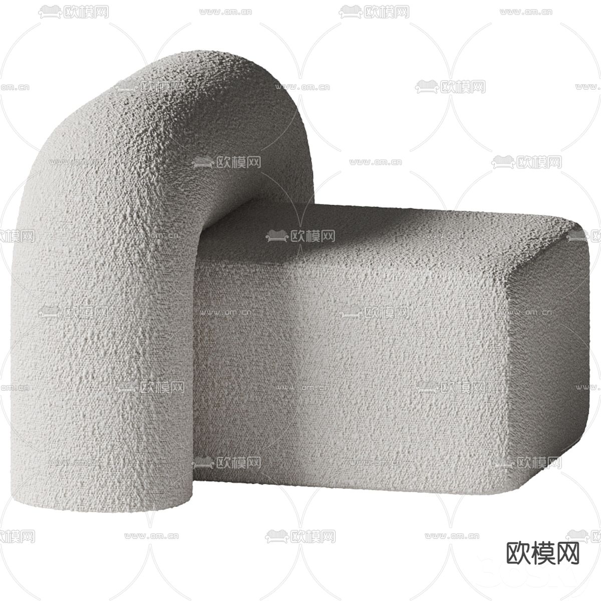 休闲沙发 座垫凳3d模型下载（渲染图2）