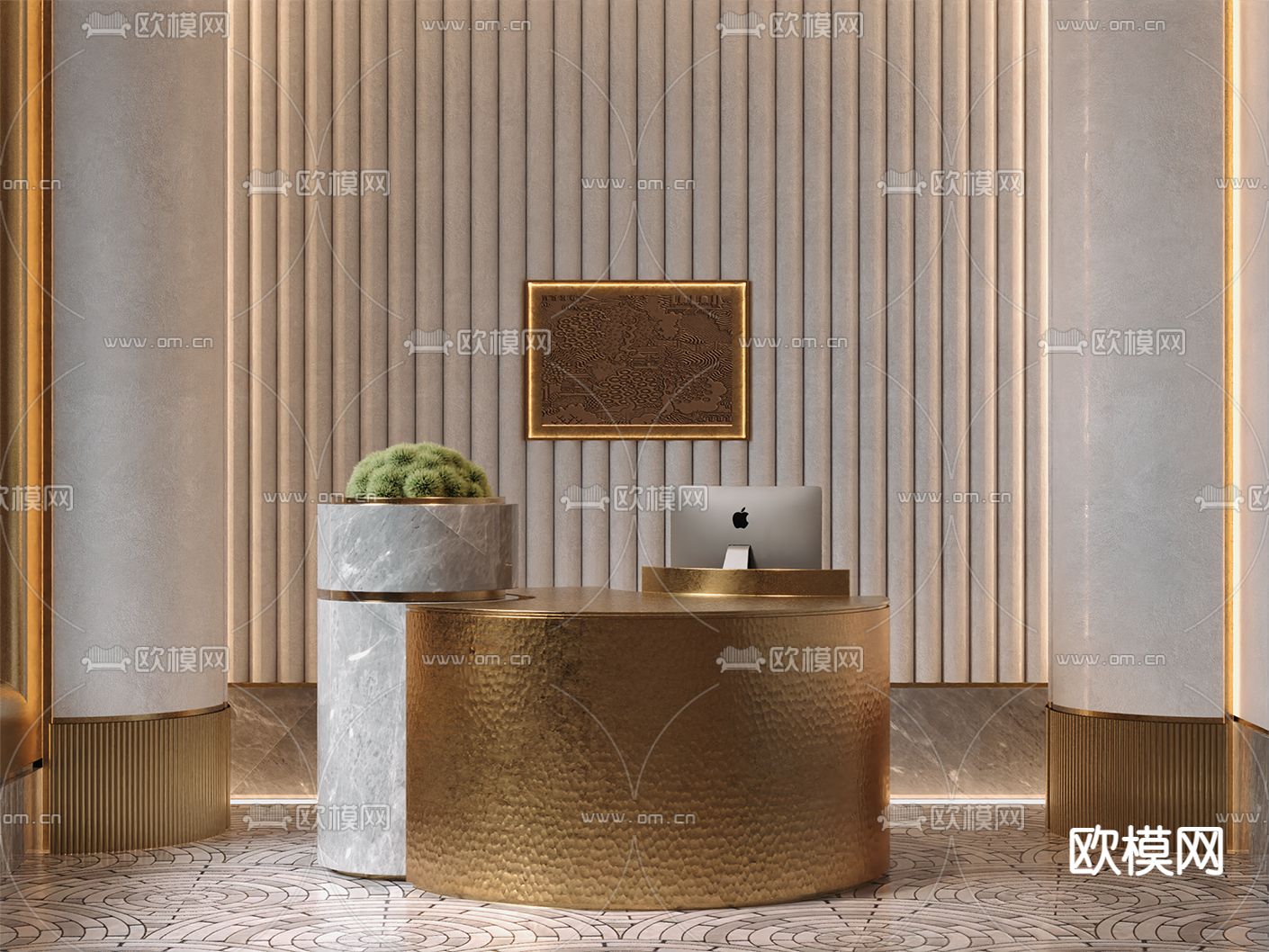 会所服务台 收银台3d模型下载