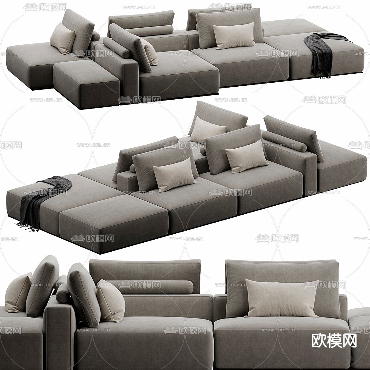 Poliform 拼接沙发 模块沙发3d模型下载（渲染图1）