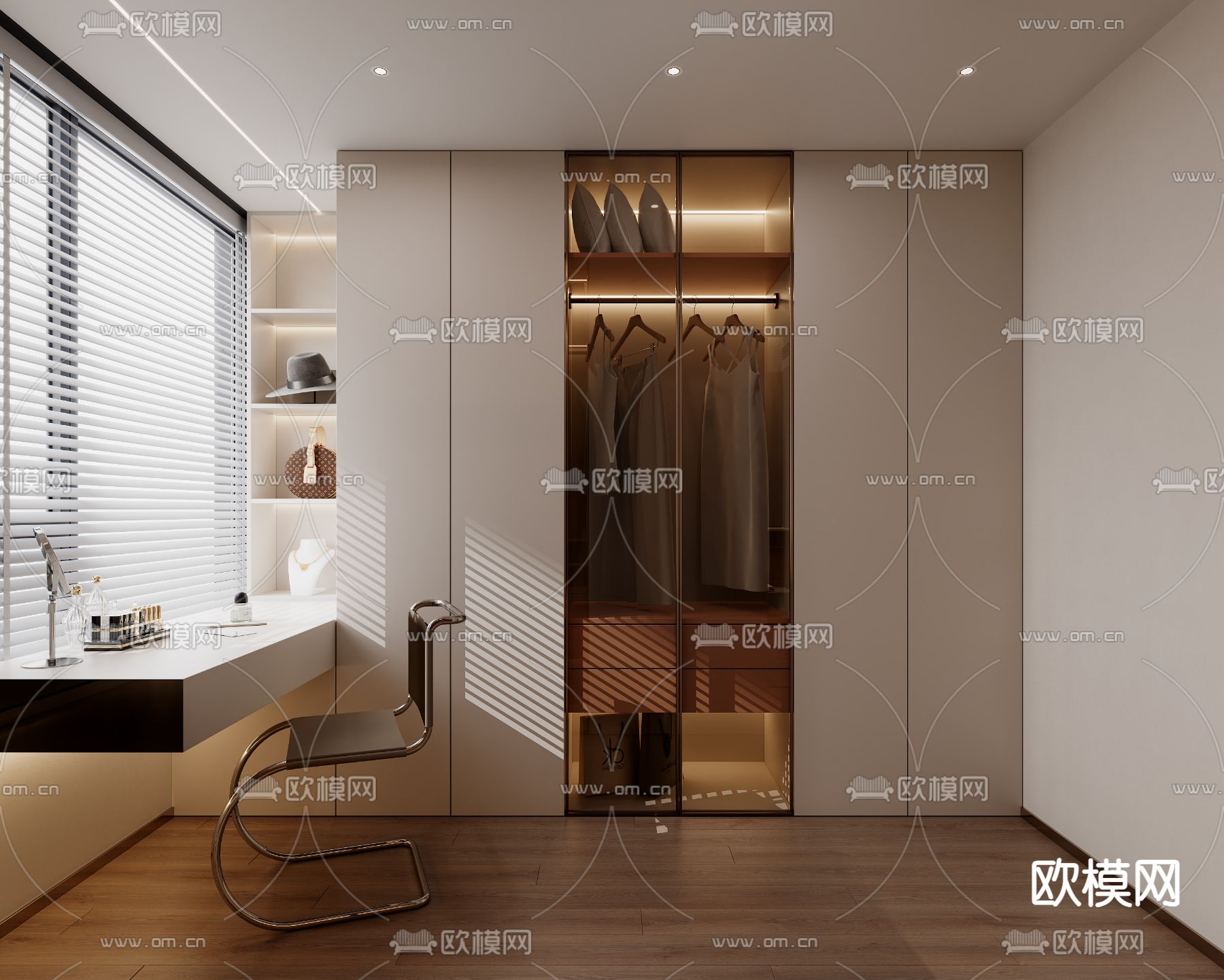 侘寂卧室 主人房 主卧3d模型下载（渲染图4）