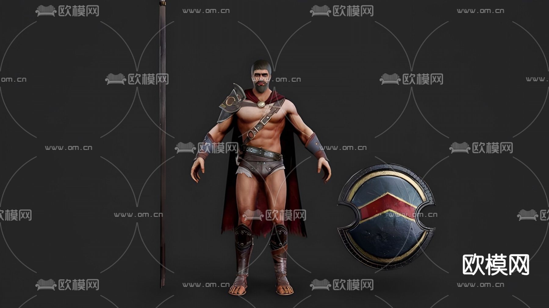 斯巴达勇士3d模型下载（渲染图1）