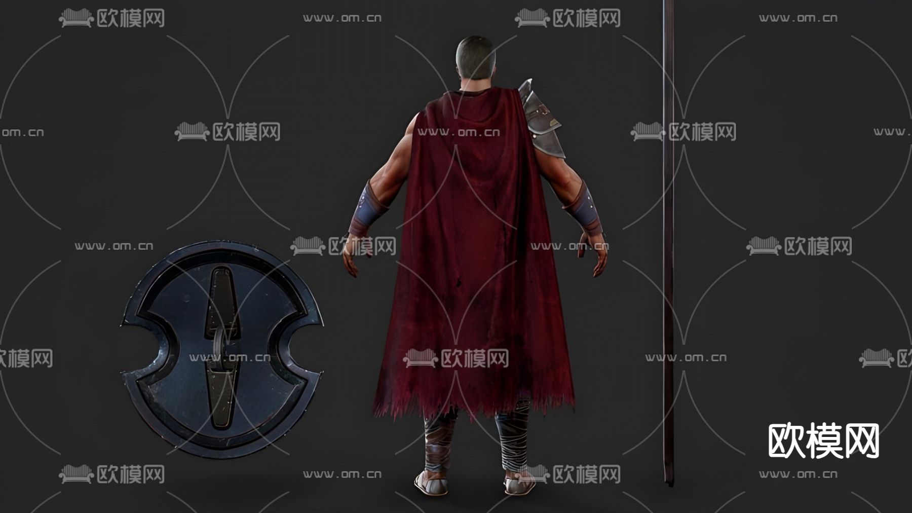 斯巴达勇士3d模型下载（渲染图2）