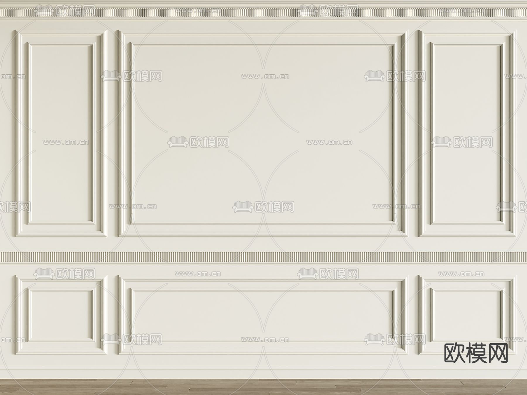 欧式雕花护墙板 线条su模型