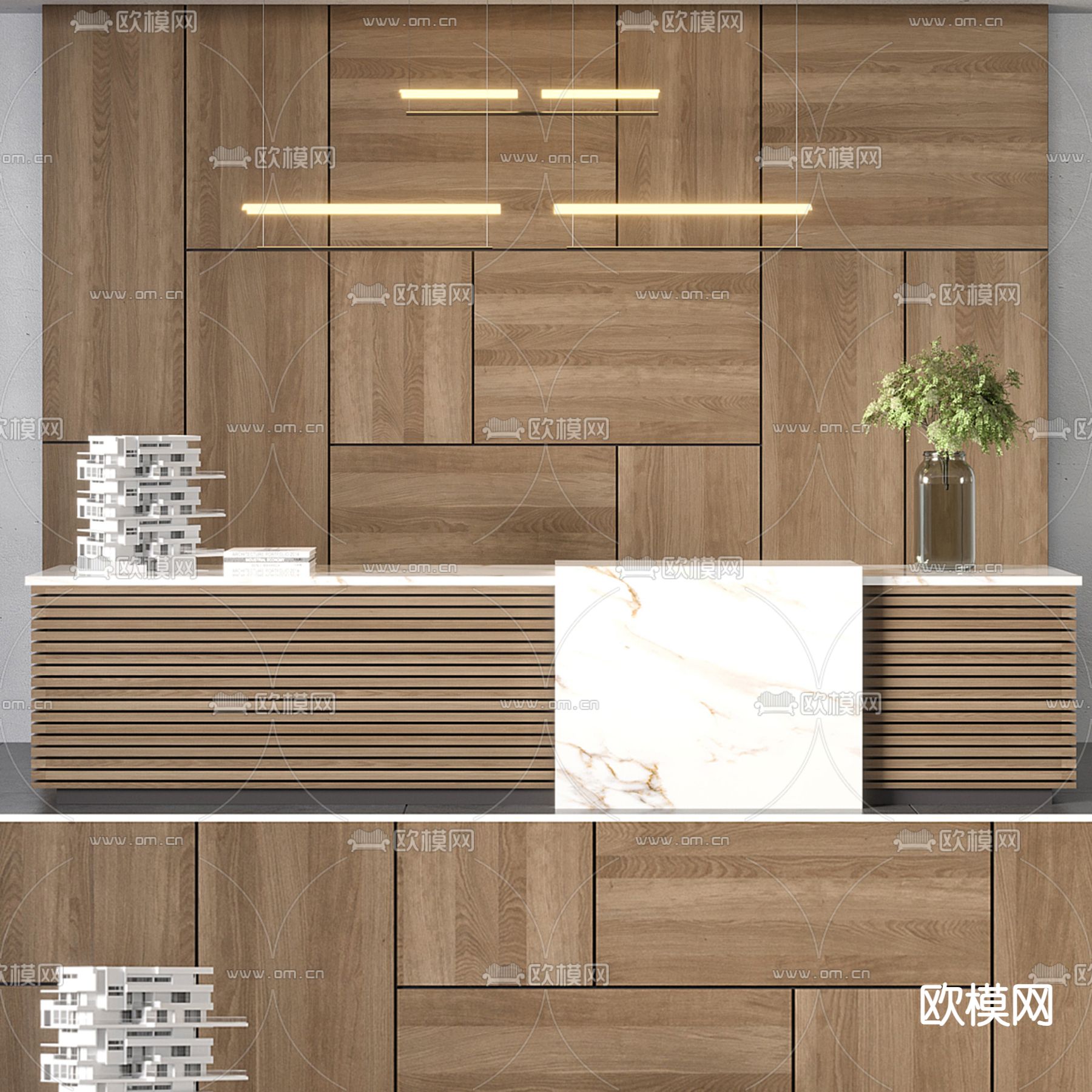 现代前台 接待台 服务台 咨询台3d模型下载