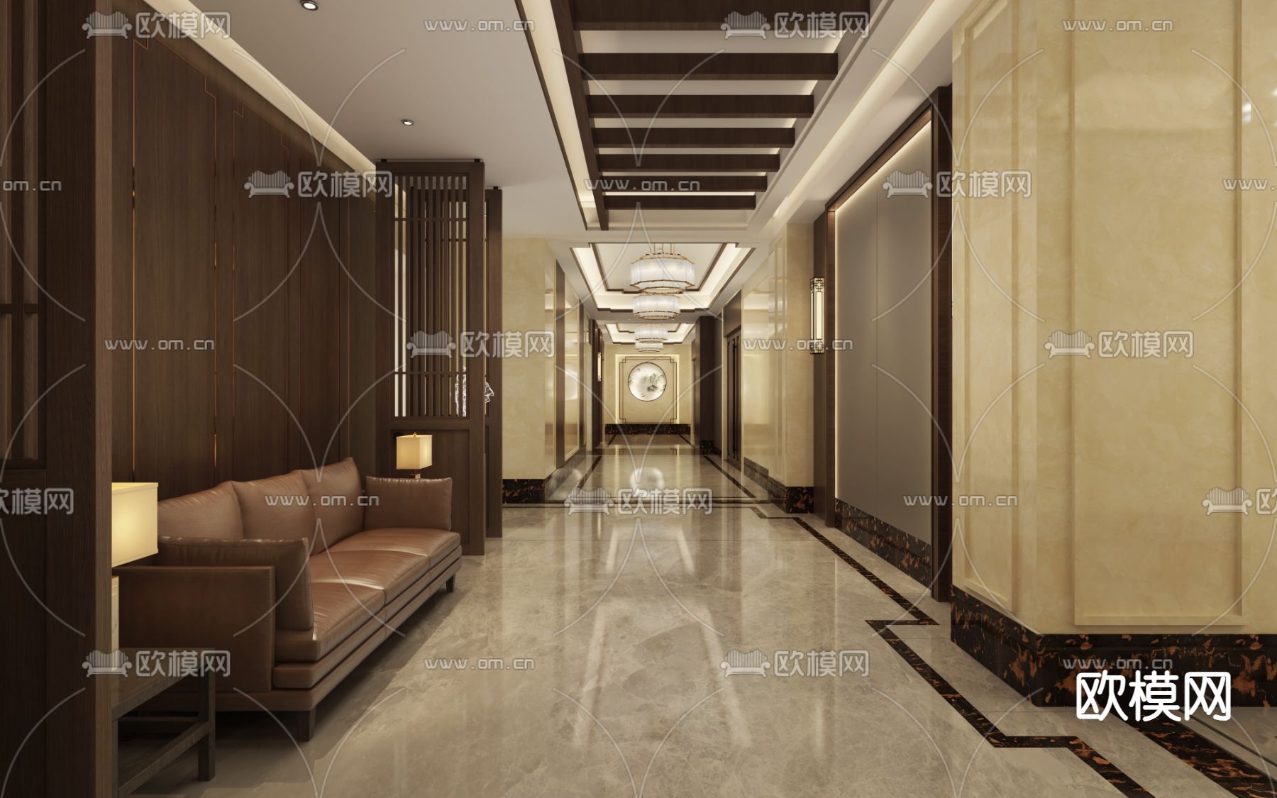 酒店过道 走廊3d模型下载