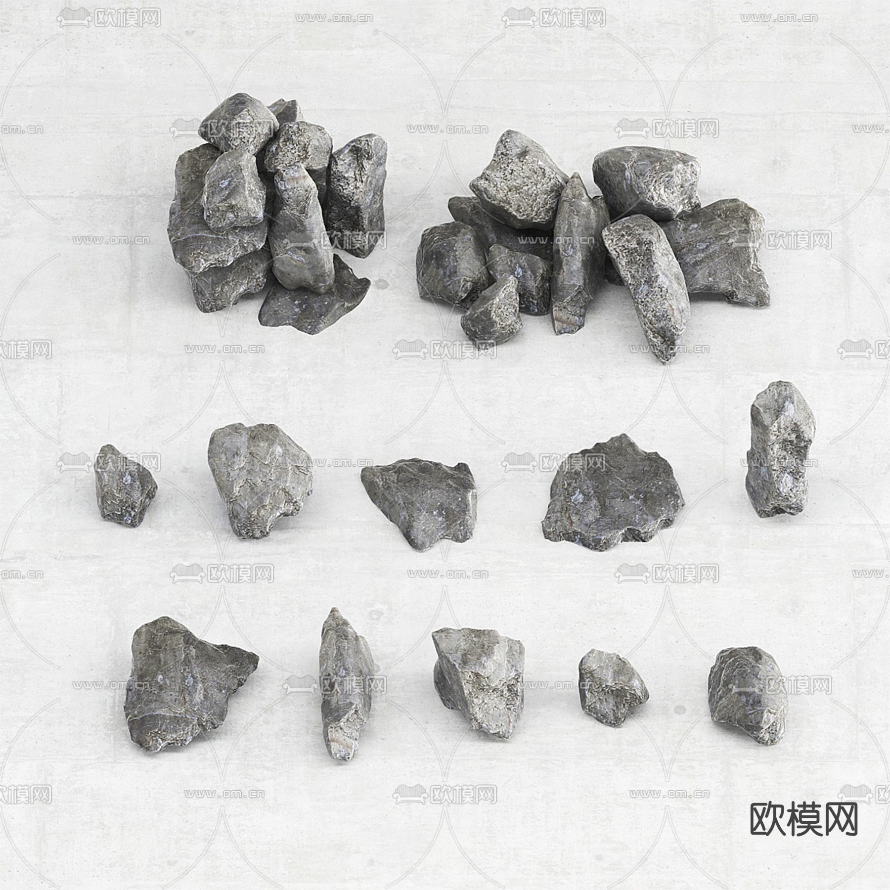 石头 石块 岩石3d模型下载（渲染图3）