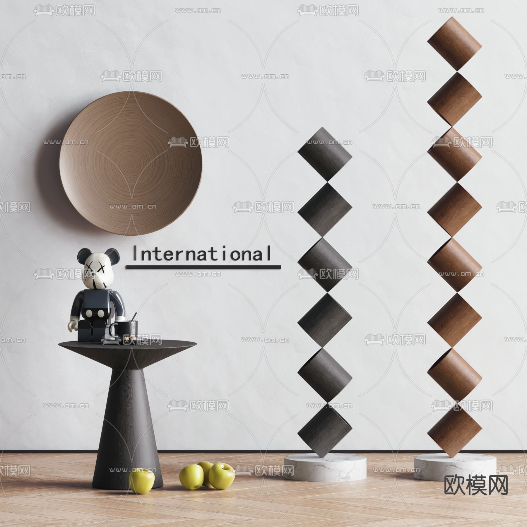 抽象雕塑 几何艺术摆件3d模型下载