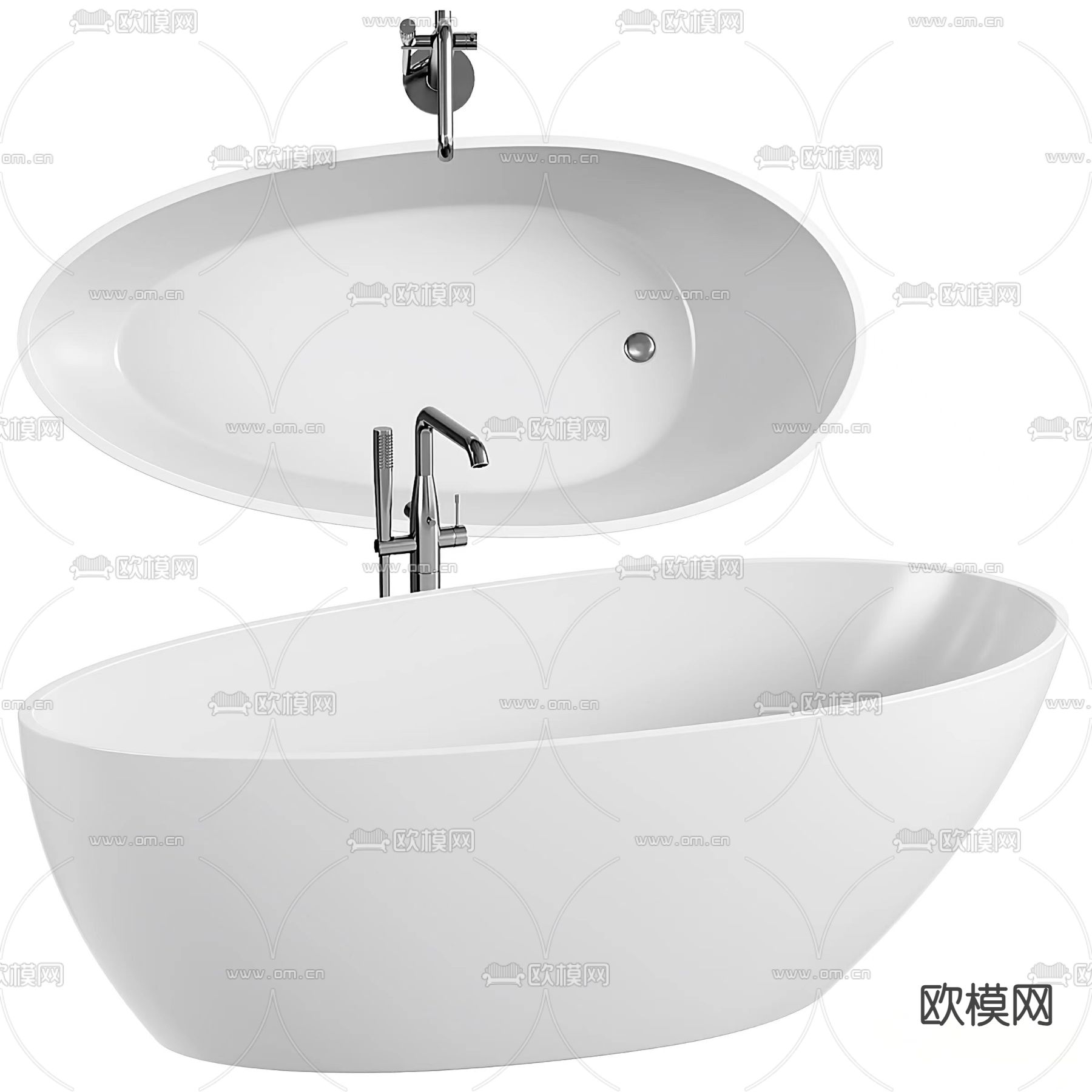 Calipso 人造石浴缸下载（渲染图1）