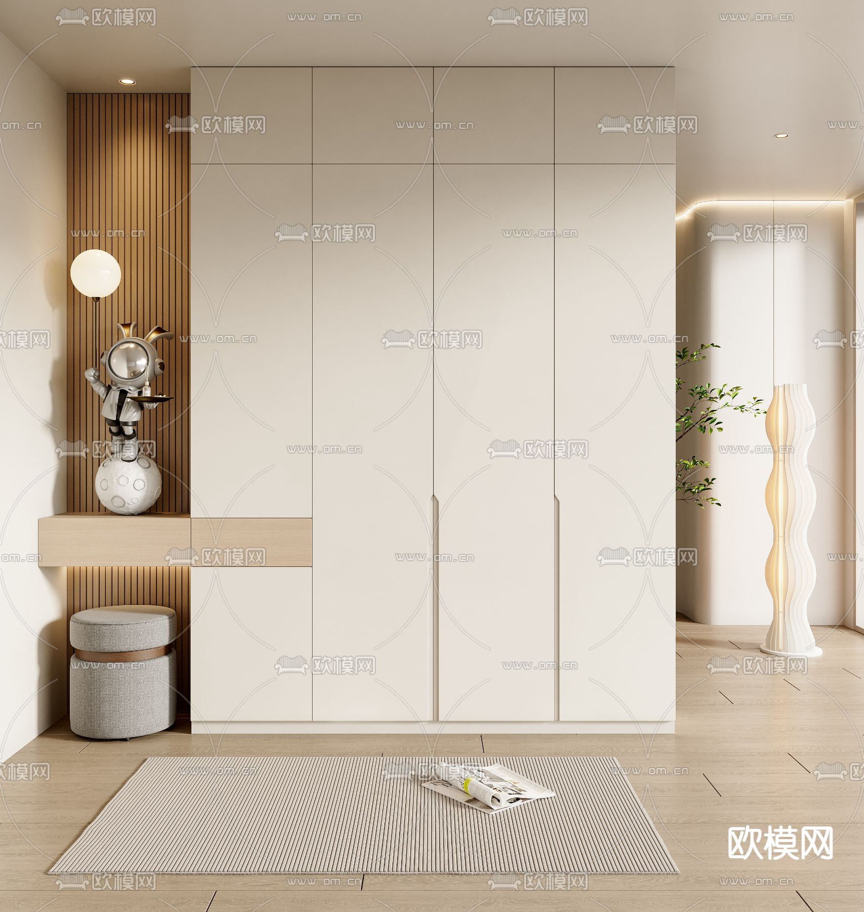 玄关鞋柜 换鞋凳3d模型下载