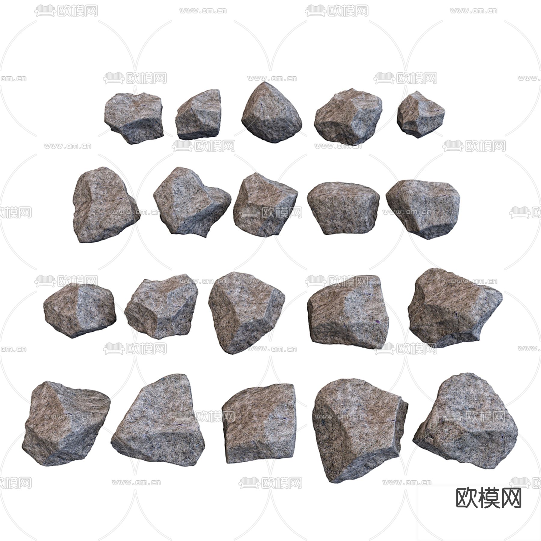 石头 石块 岩石3d模型下载（渲染图2）