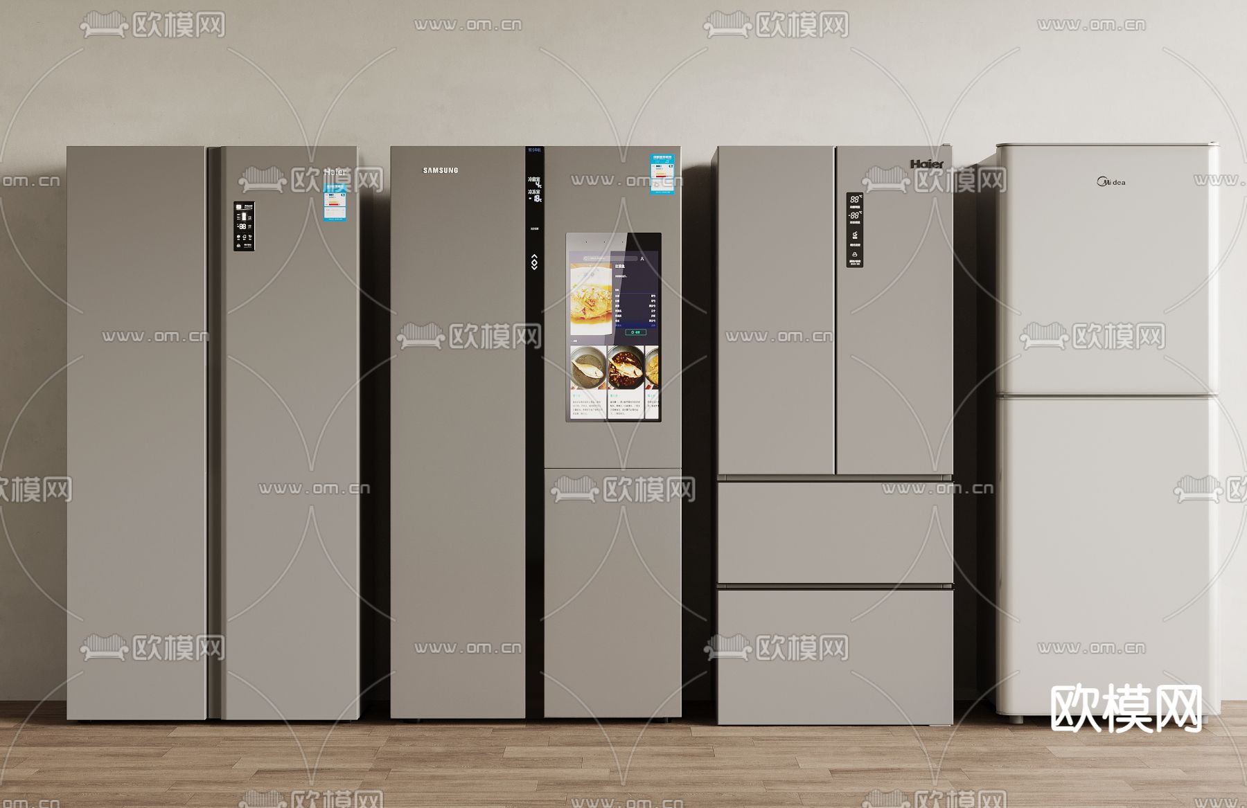 电器 双开门冰箱 冰柜3d模型下载