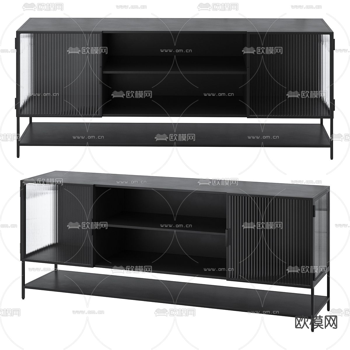 现代电视柜  边柜 收纳柜3d模型下载