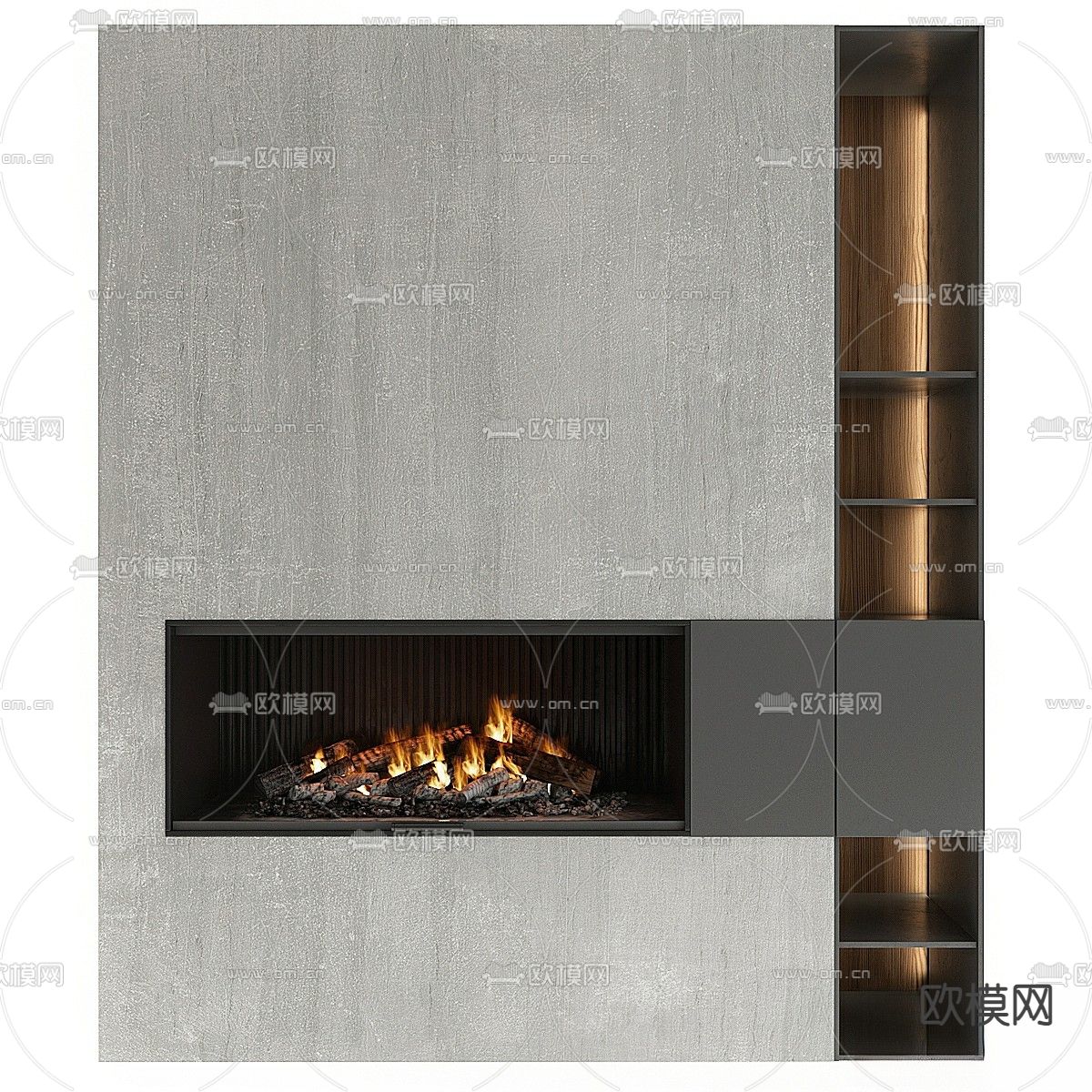 Fireplace 壁炉3d模型下载（渲染图1）