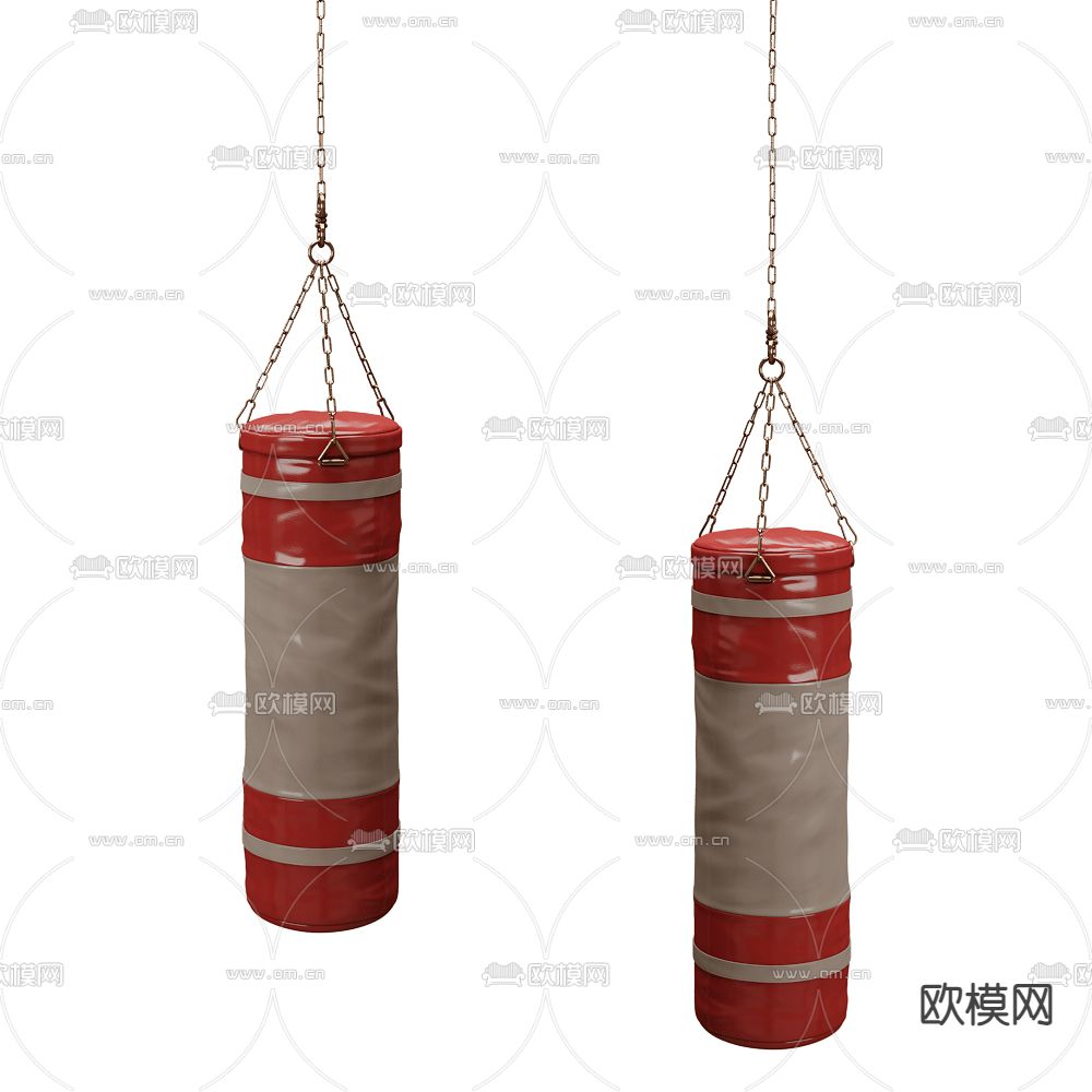 皮革拳击沙袋 沙包3d模型下载
