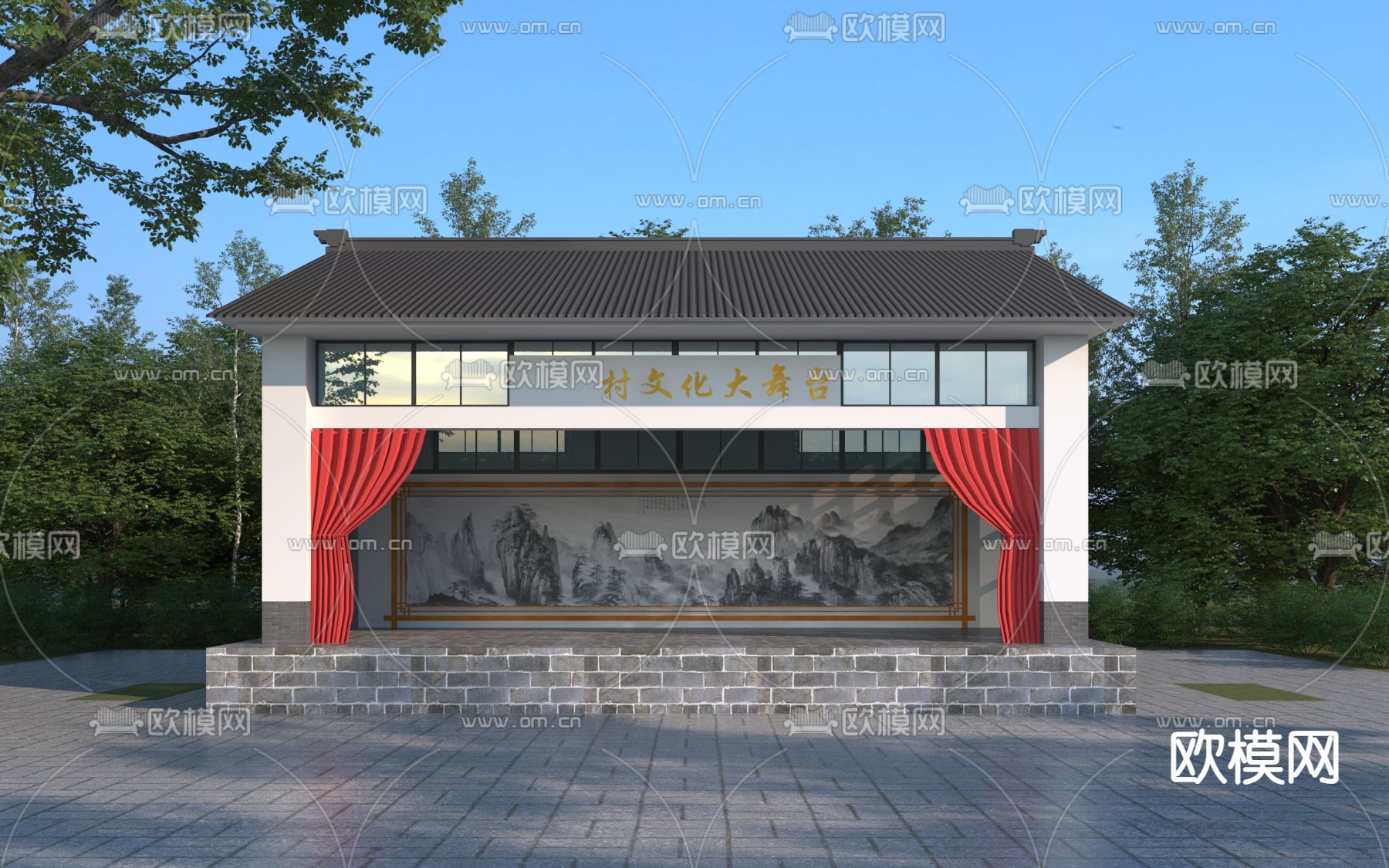 乡村舞台3d模型下载