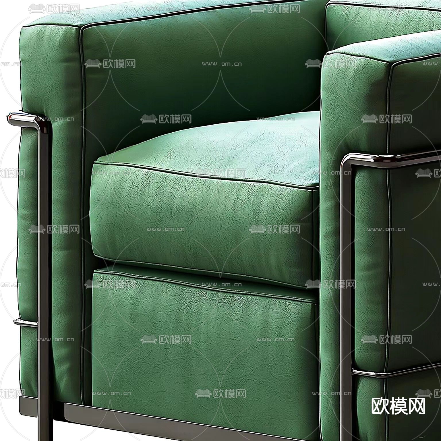 Cassina 扶手椅 皮革 单人沙发3d模型下载（渲染图2）