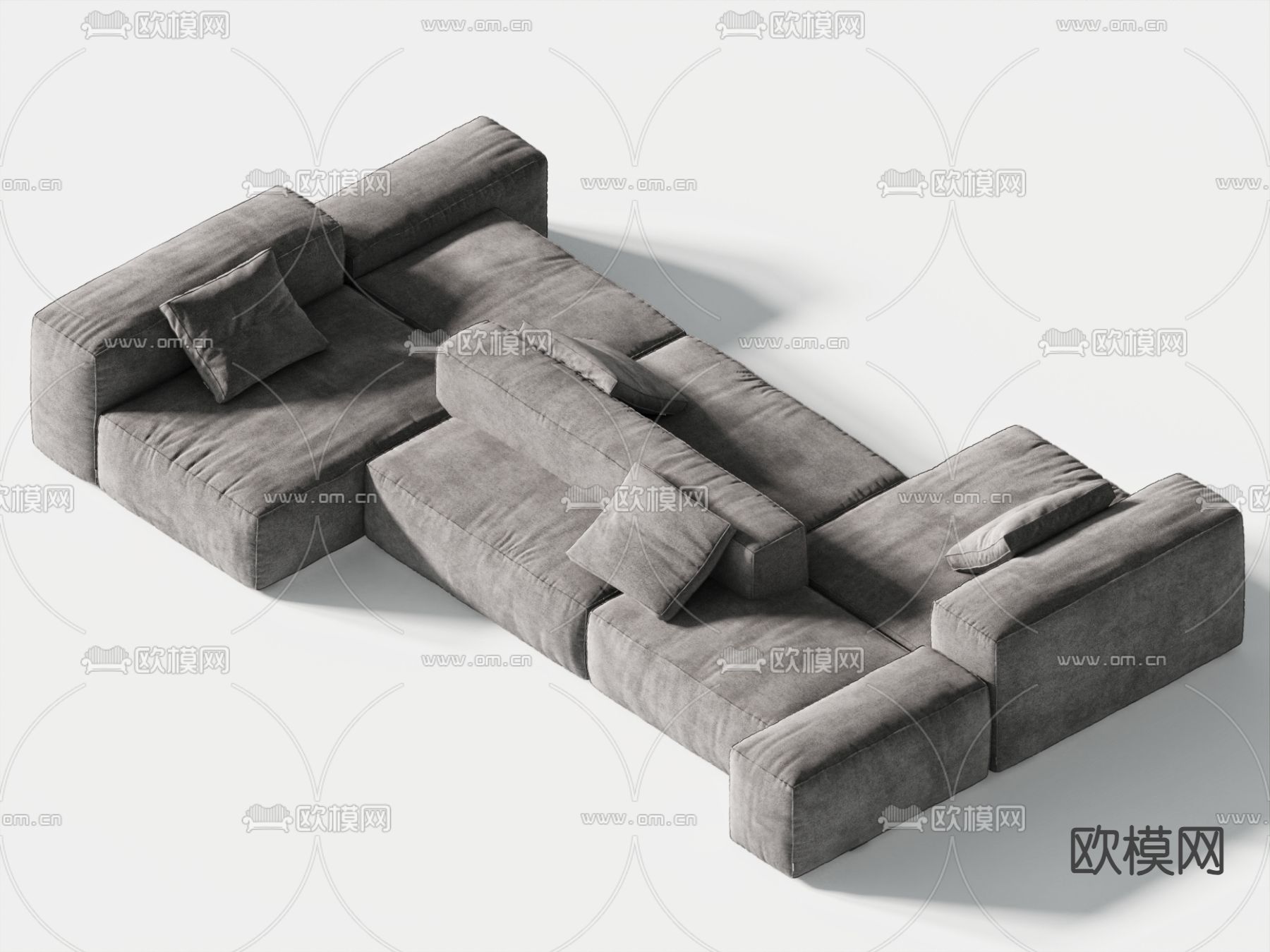 现代多人沙发su模型下载（渲染图2）