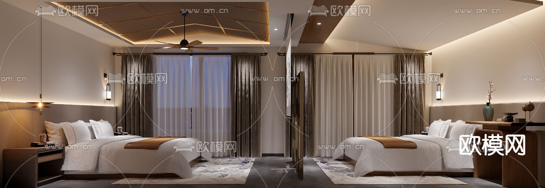 酒店民宿 客房3d模型下载（渲染图4）