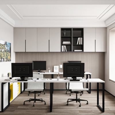  现代工作室 办公室su模型 