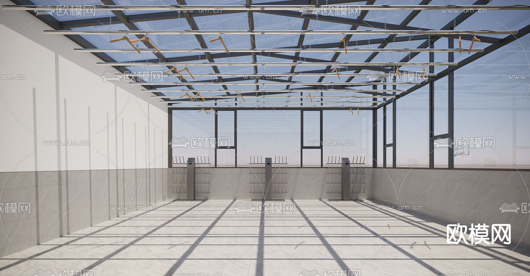 晾衣房 阳光房 屋顶花园3d模型下载（渲染图3）