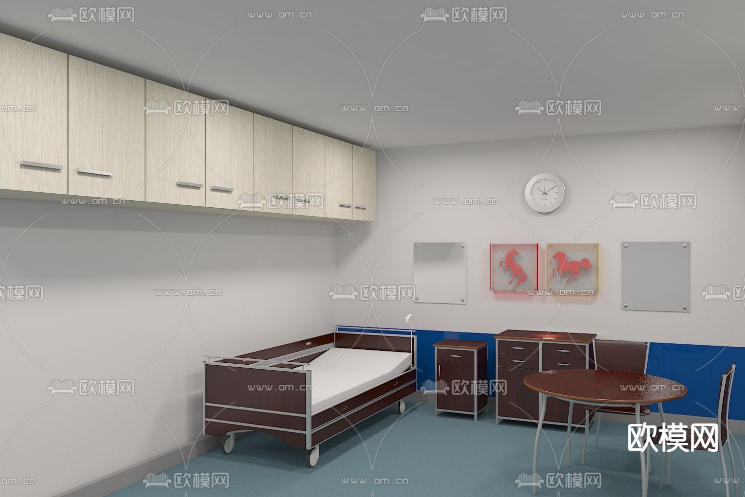 医院病房 病床3d模型下载
