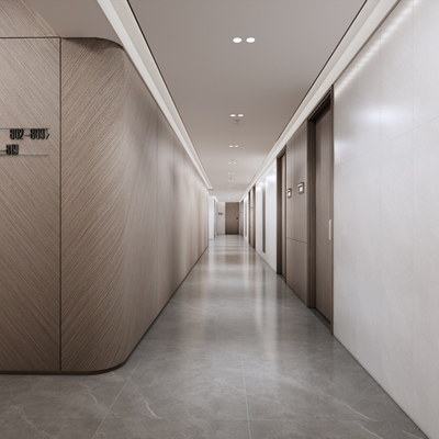  办公室过道su模型 