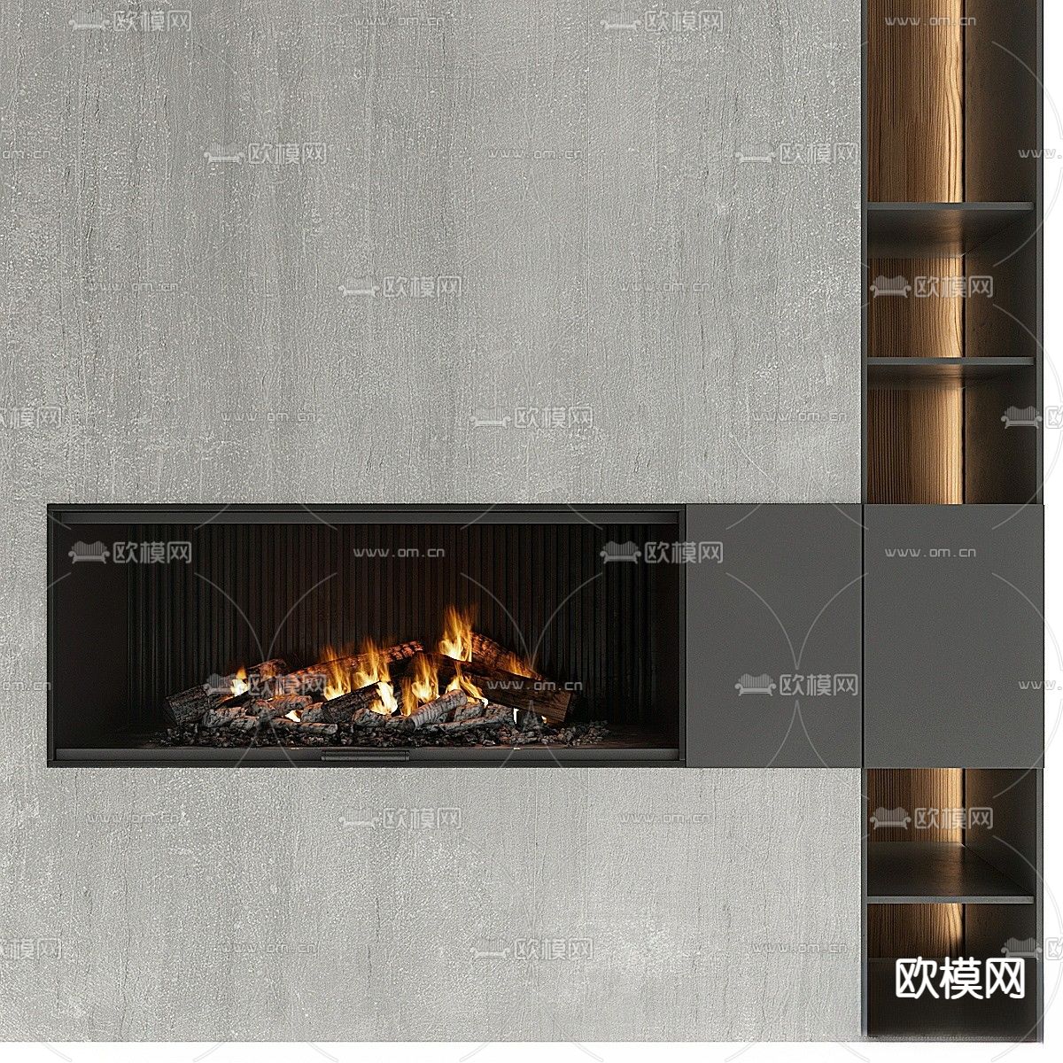Fireplace 壁炉3d模型下载（渲染图4）