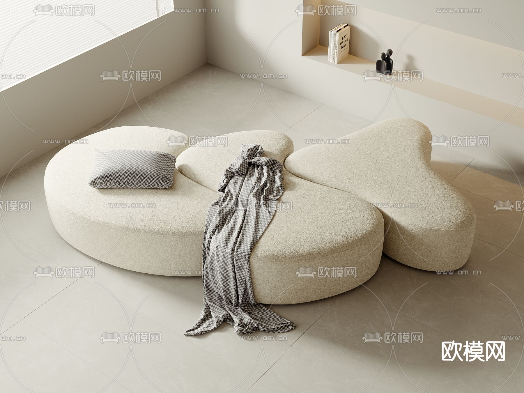 鱼骨沙发 休闲沙发3d模型下载