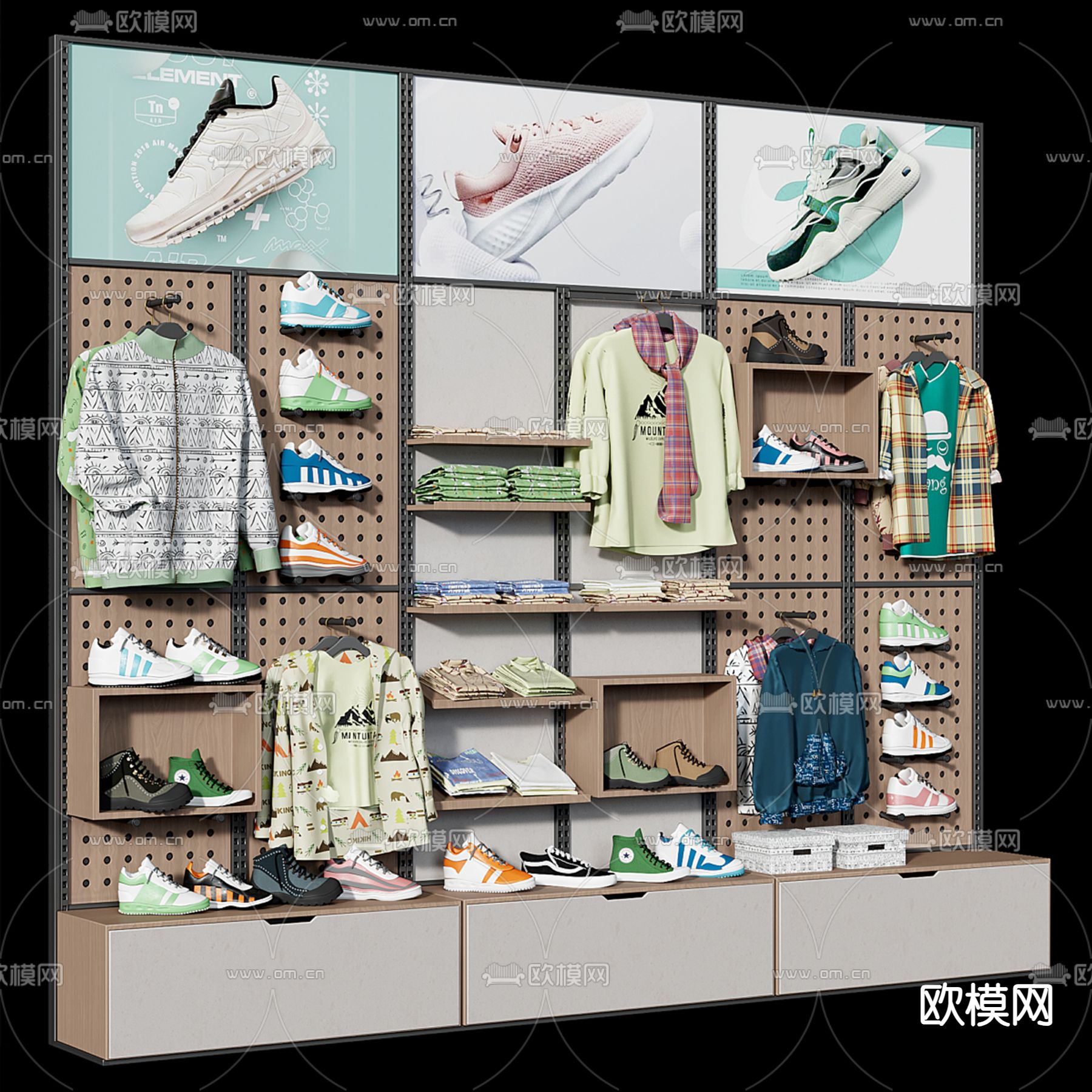 展示架  货架 3d模型下载