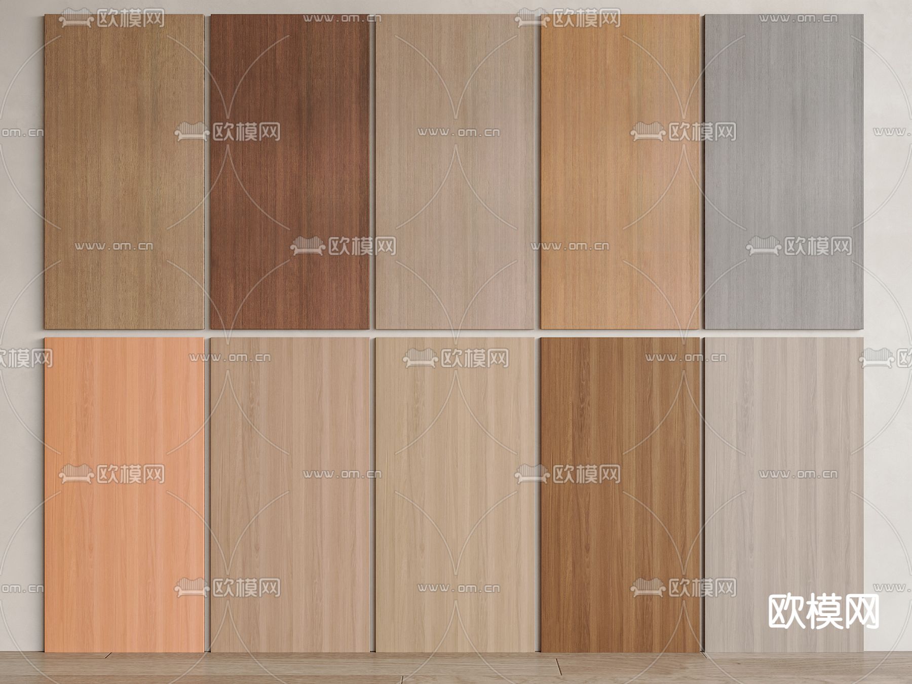 木饰面 护墙板 墙饰板3d模型下载