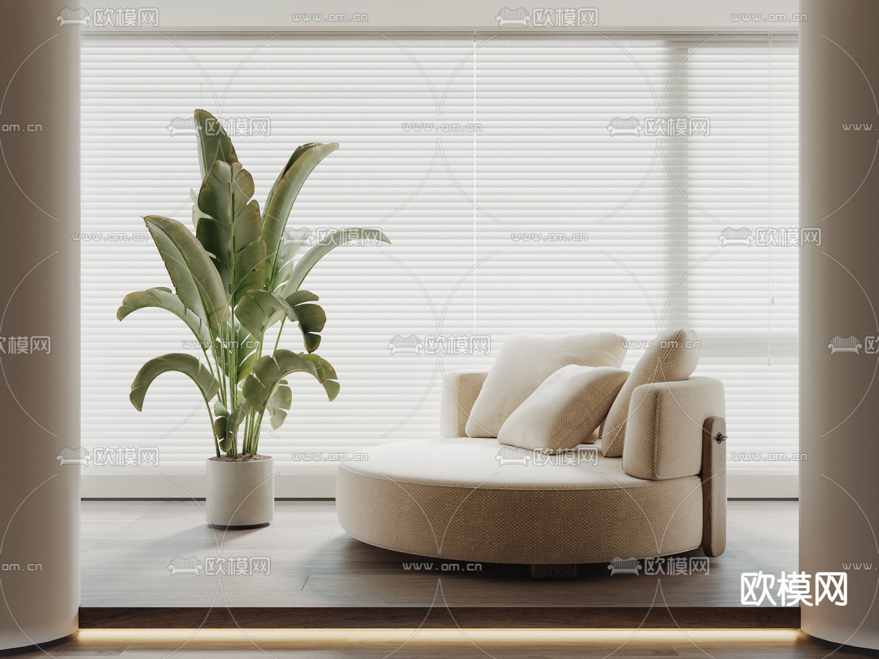 休闲沙发 圆沙发3d模型下载