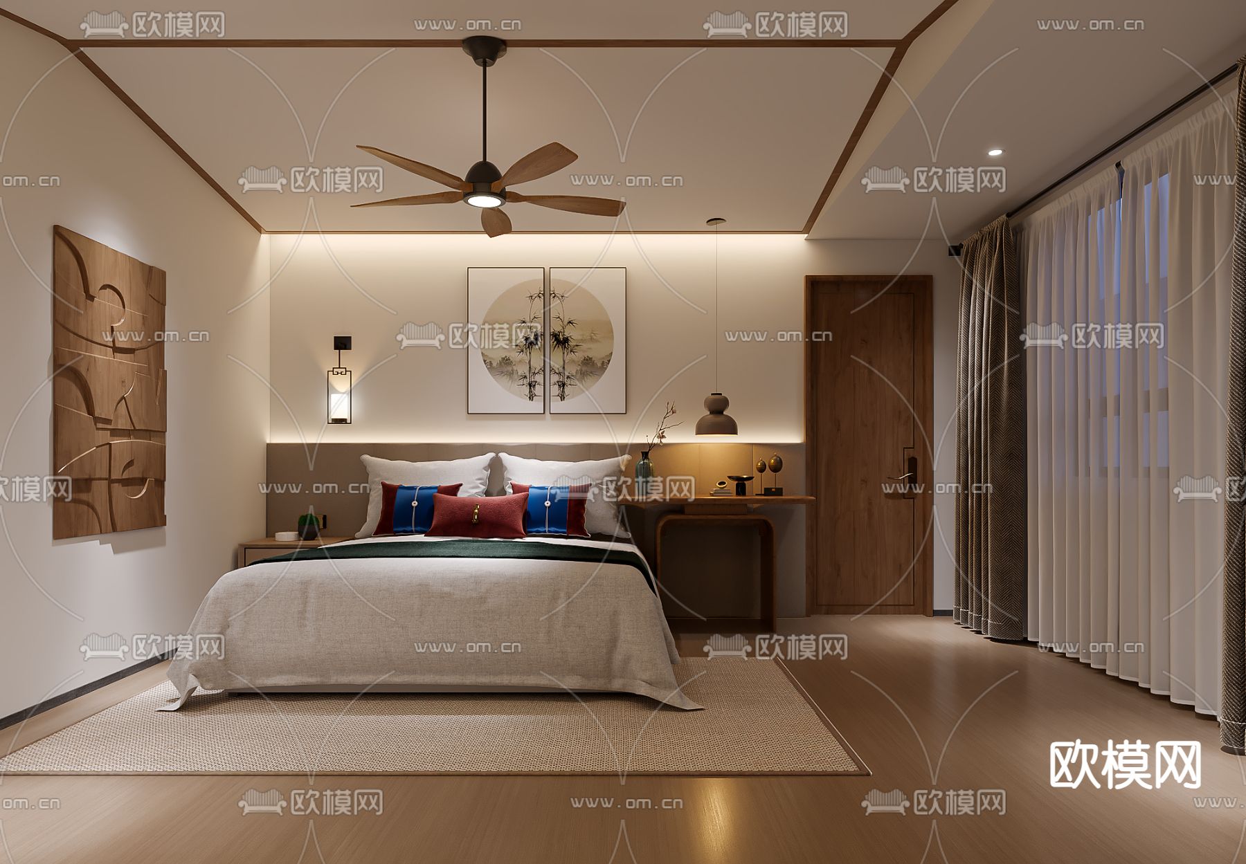 酒店民宿 客房3d模型下载（渲染图3）