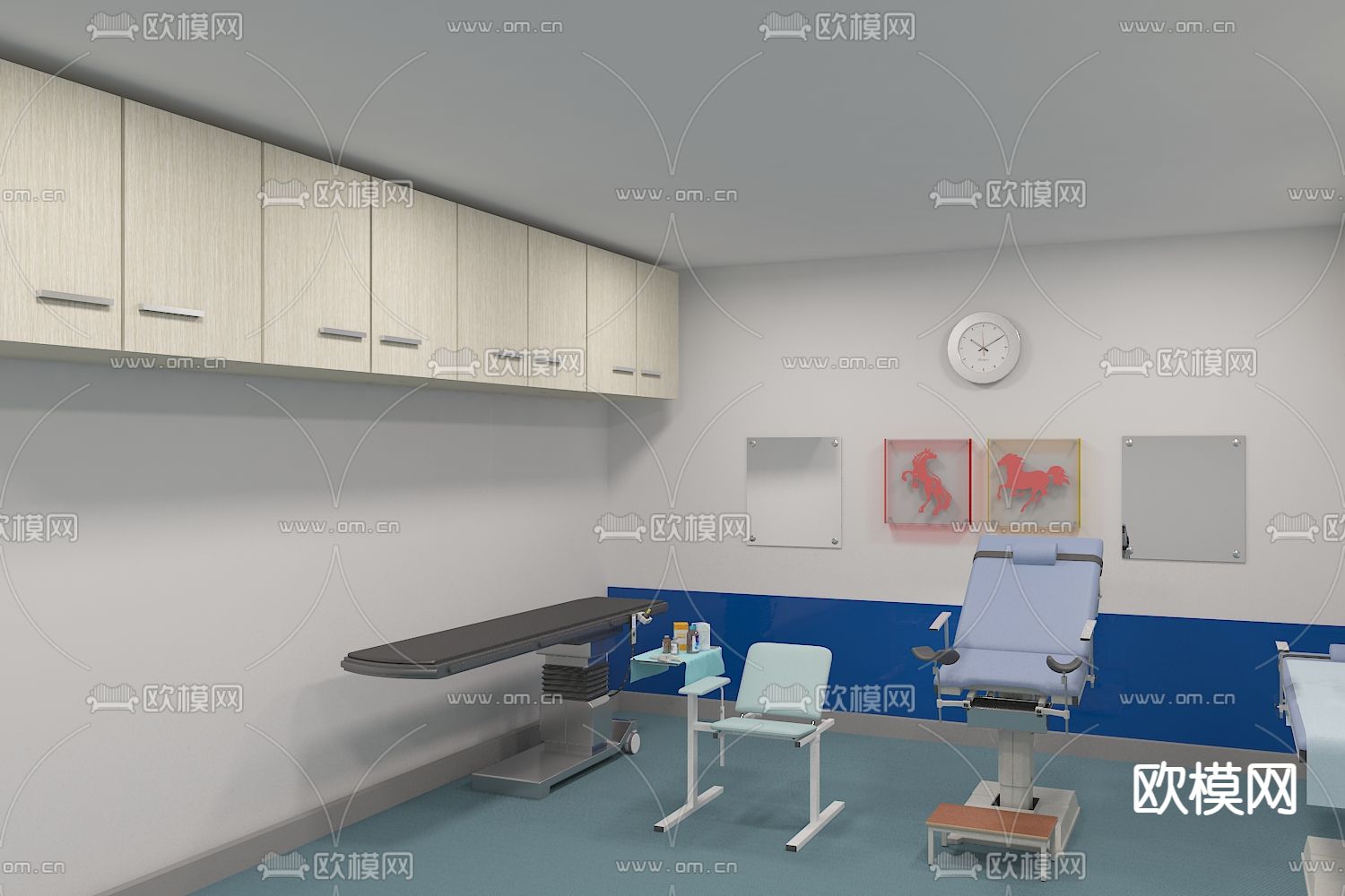 医疗器材 手术床 牙科床3d模型下载（渲染图1）