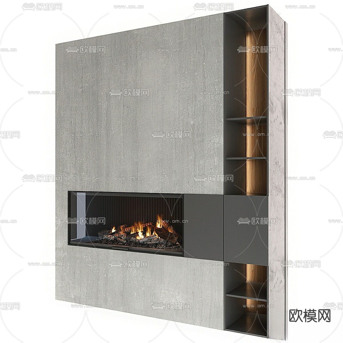 Fireplace 壁炉3d模型下载（渲染图3）