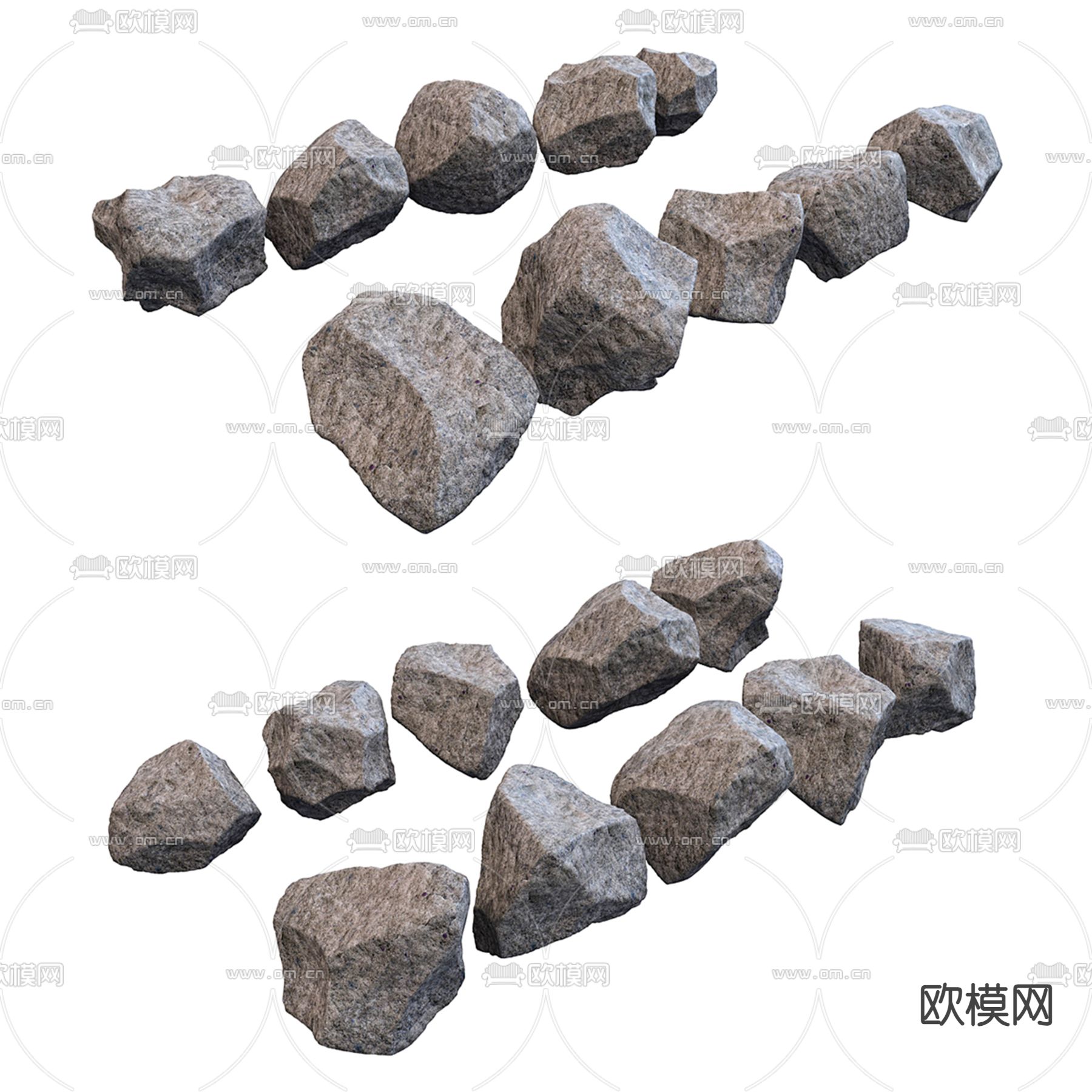 石头 石块 岩石3d模型下载（渲染图1）