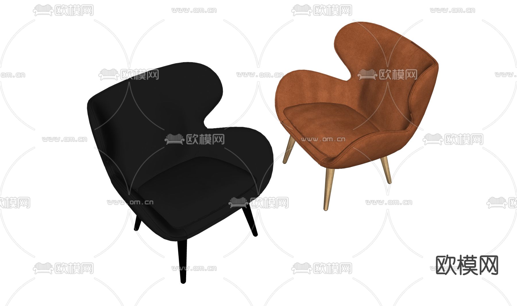 现代椅子 休闲椅su模型下载（渲染图2）