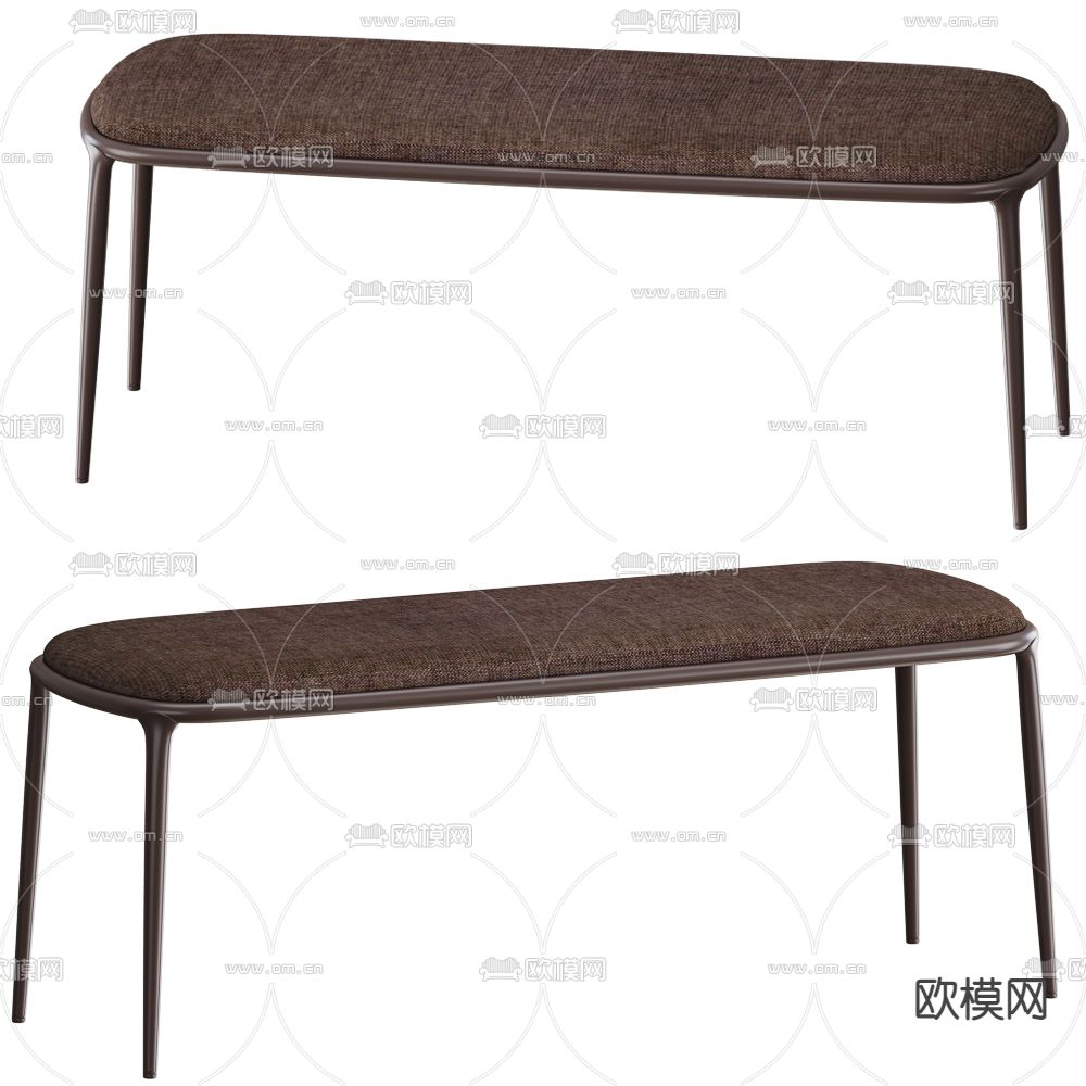 现代脚踏 床尾凳 长凳3d模型下载