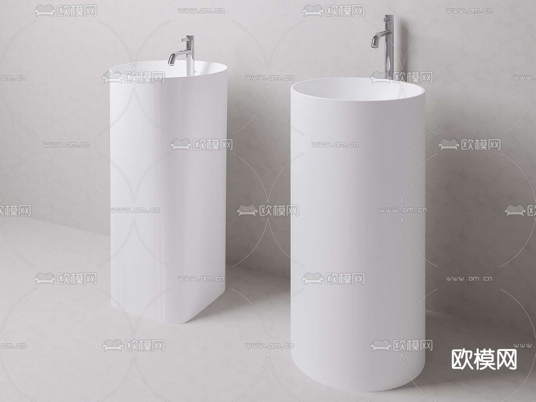 立柱台盆 柱盆 洗手台 洗手盆3d模型下载