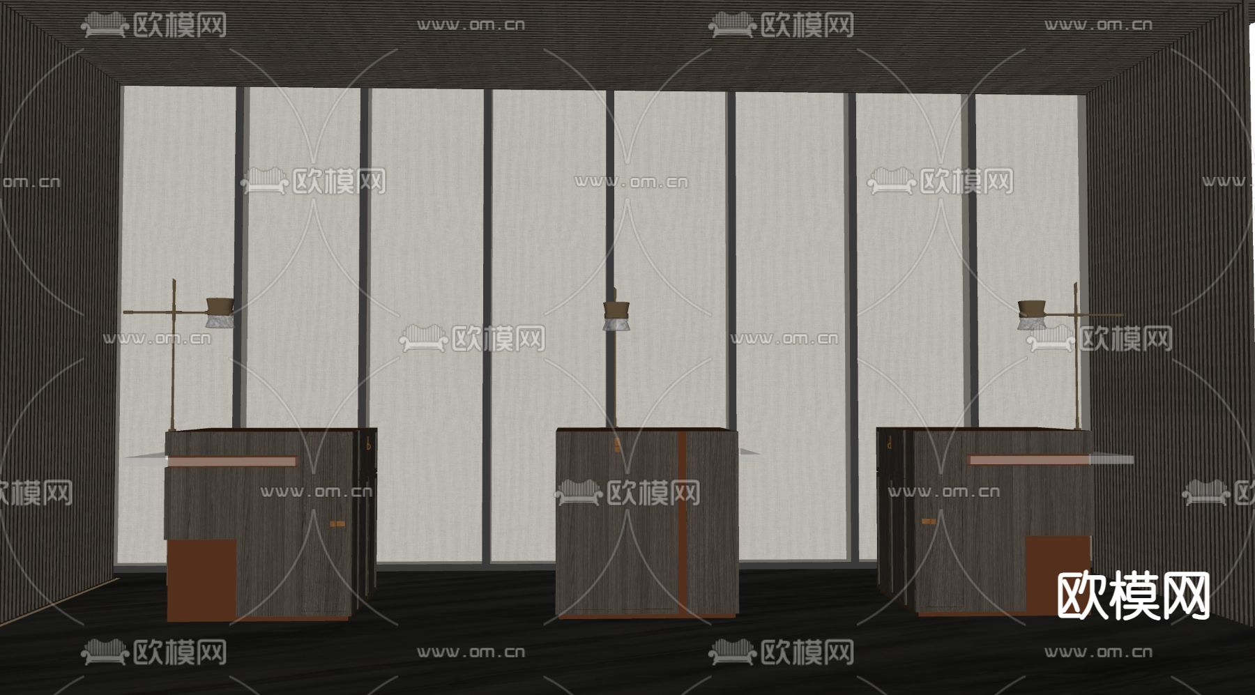 前台 接待台su模型下载（渲染图1）