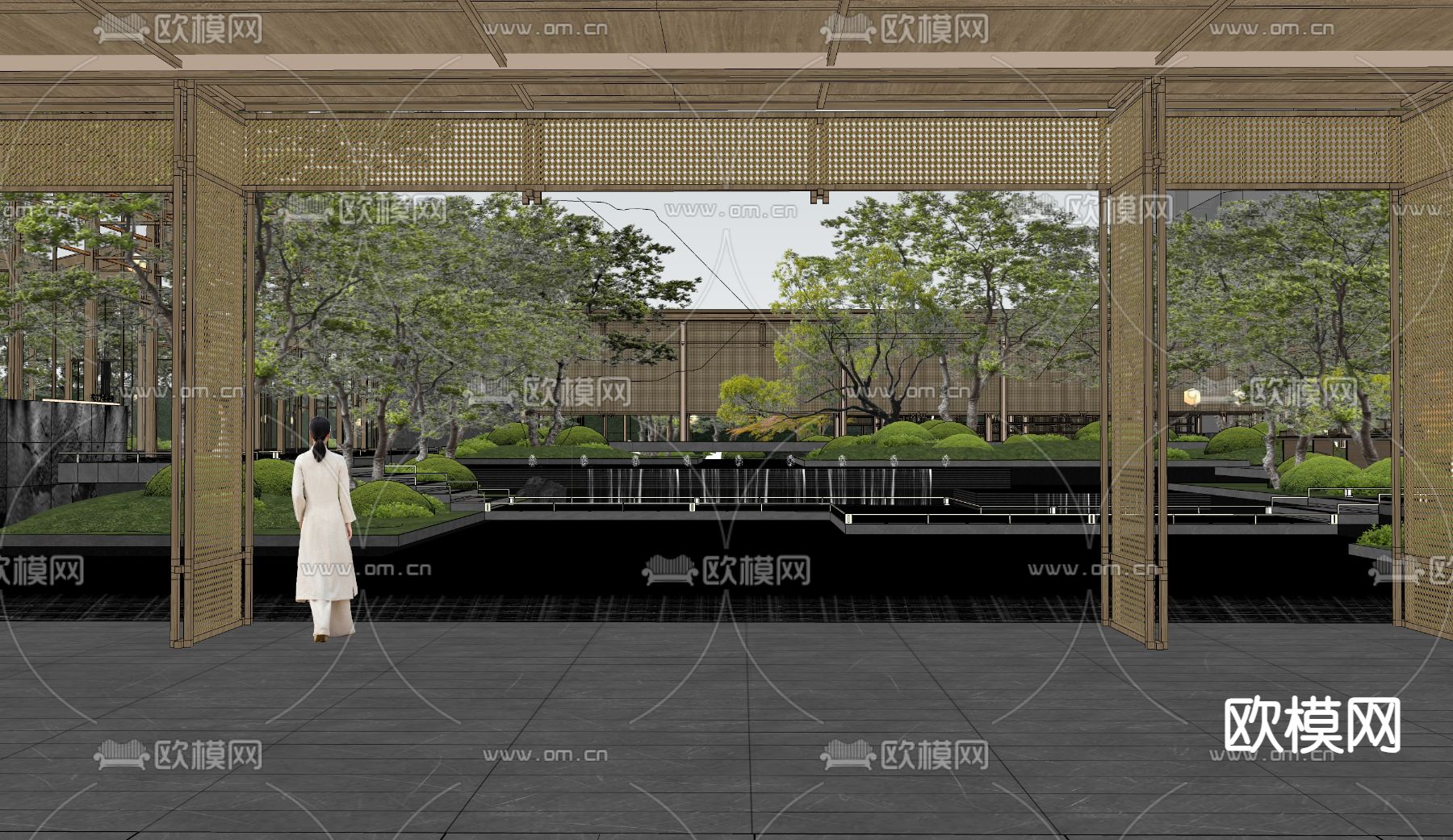 示范区 售楼处外观su模型下载（渲染图2）