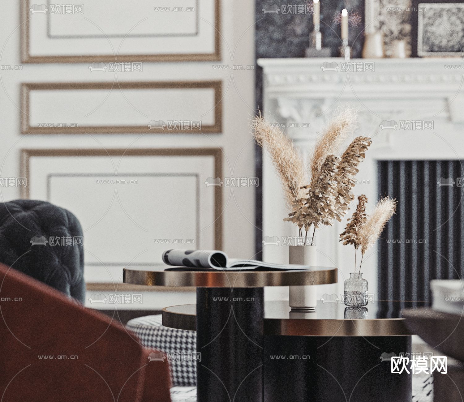 别墅客厅 别墅中空3d模型下载（渲染图2）