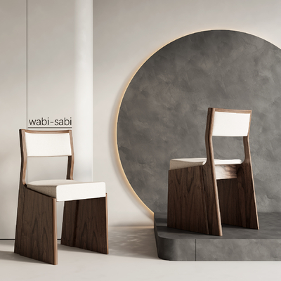 侘寂风餐椅su模型