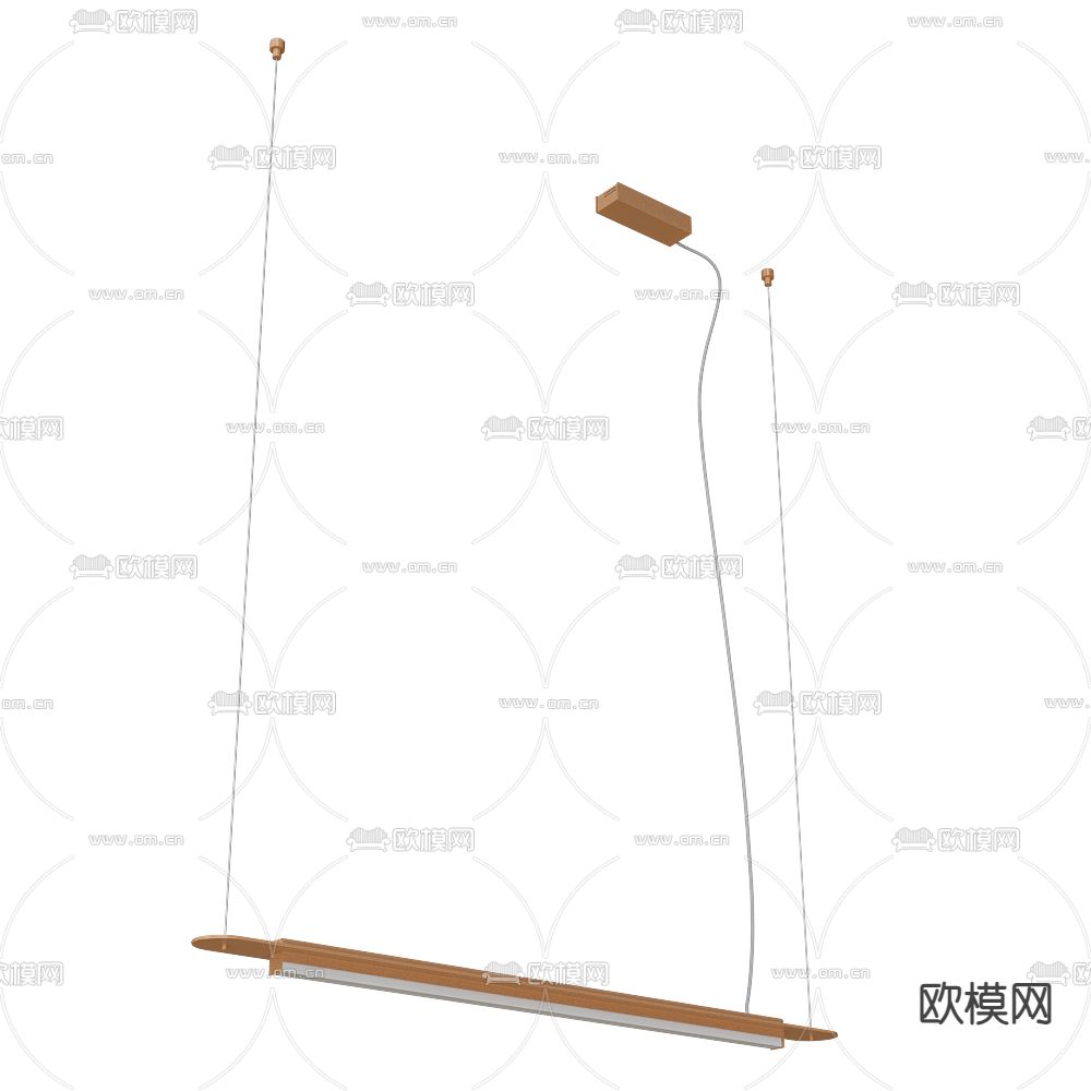 Pluskouple 办公吊灯 长吊灯3d模型下载（渲染图1）