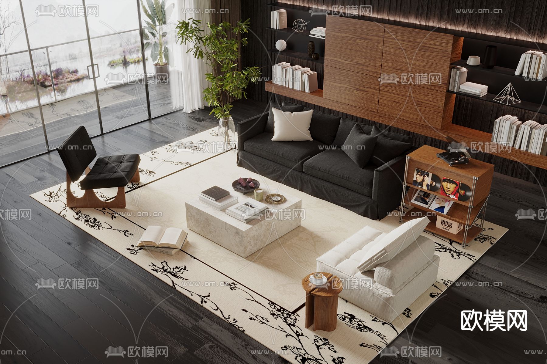 中古风组合沙发3d模型下载